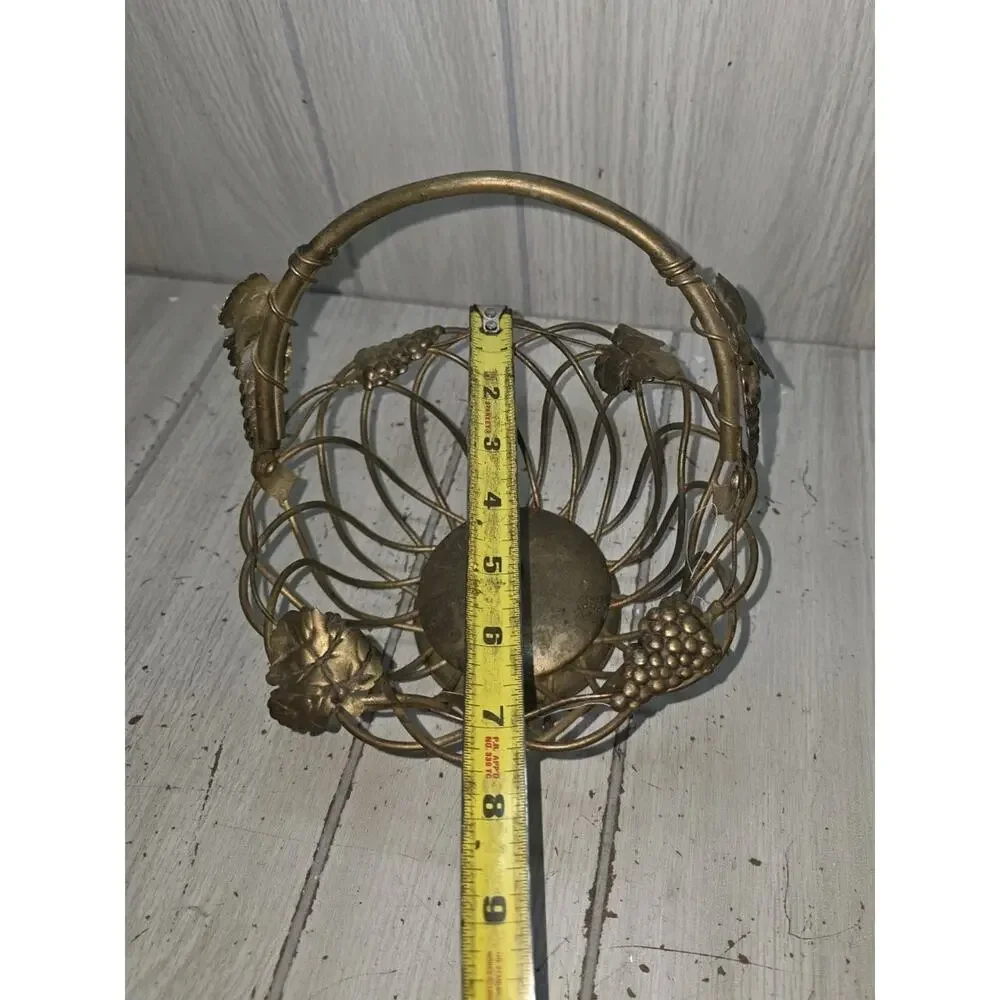 Vtg Godinger Silver Co Woven Baskets Grape Motif Swivel Handle 8